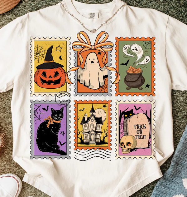 Retro Halloween Cat Ghost Shirt