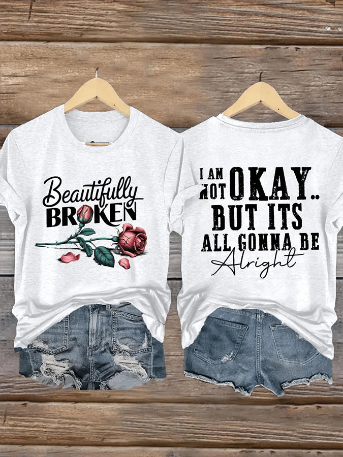 Jelly Roll Beautifully Broken Tour Music Print Crew Neck T-Shirt