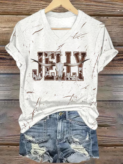 Jelly Roll Beautifully Broken Tour Music Print V-Neck T-Shirt