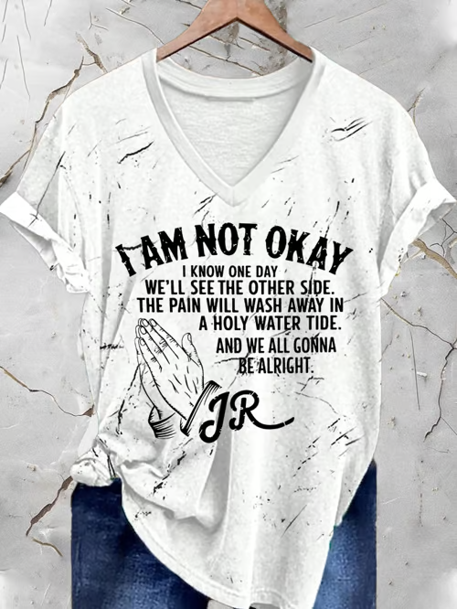 Jelly Roll 'I Am Not Okay' Print Crew Neck T-Shirt