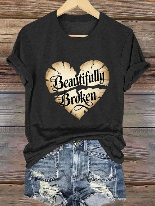 Jelly Roll Beautifully Broken Tour Music Print V-Neck T-Shirt