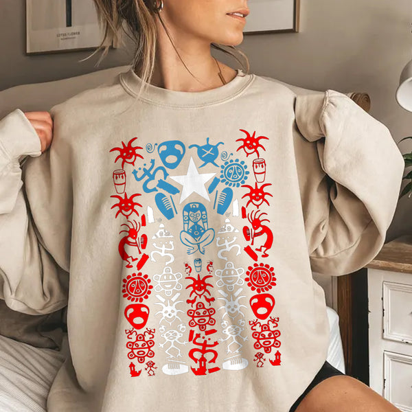 Sudadera con símbolos taínos y la bandera de Puerto Rico 