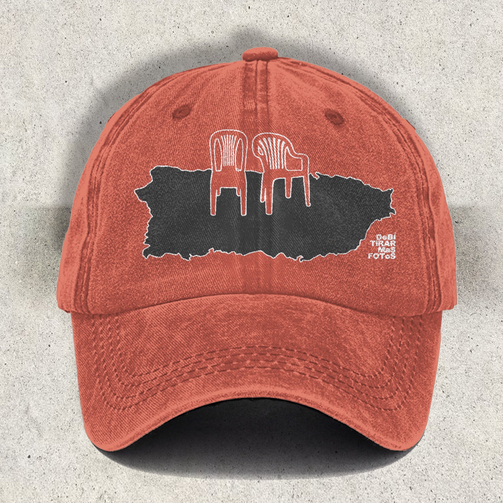 Puerto Rican Chair Curved Print Baseball Cap