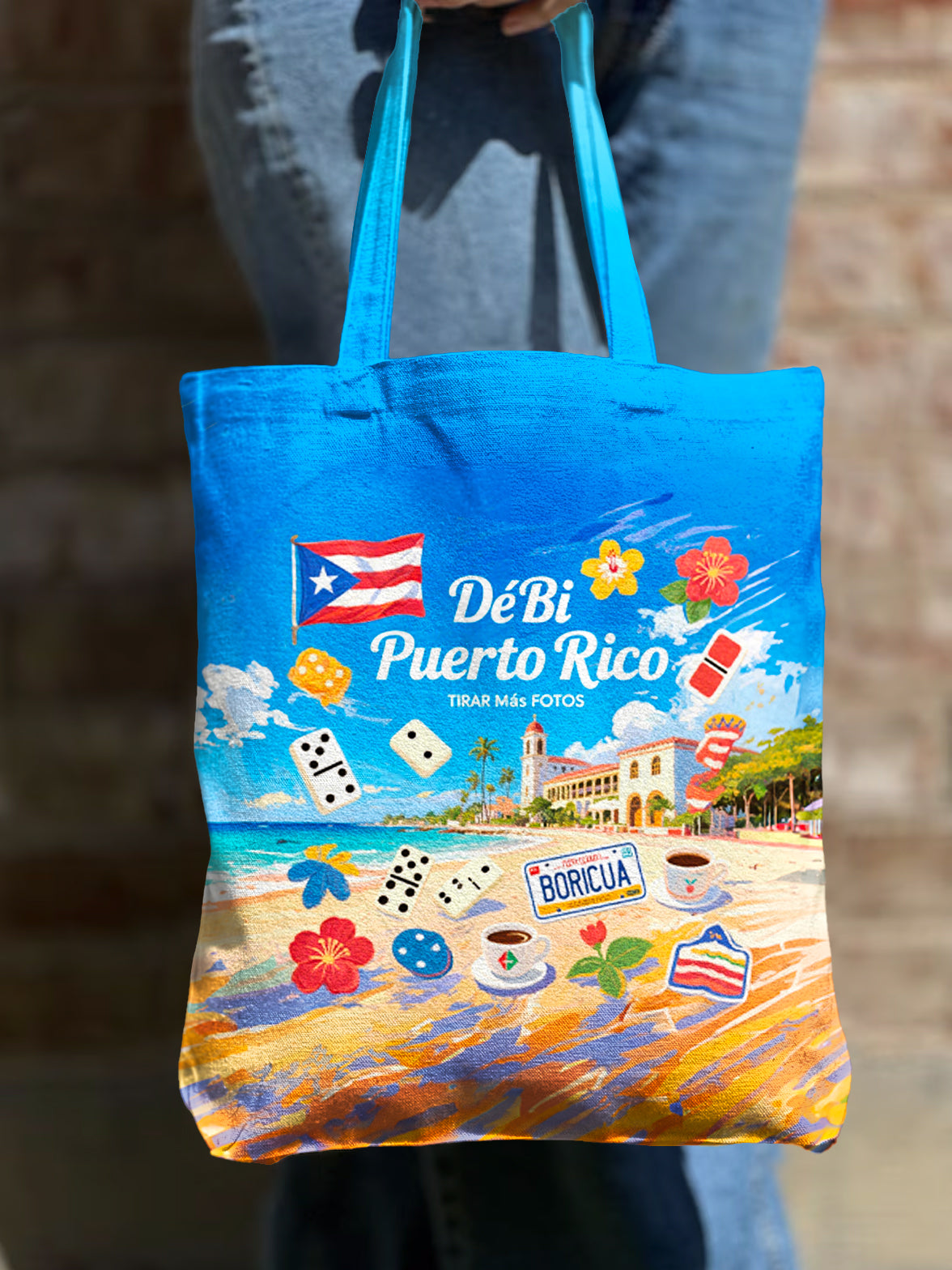 Puerto Rico Shoulder Zipper Canvas Bag（Best Seller）
