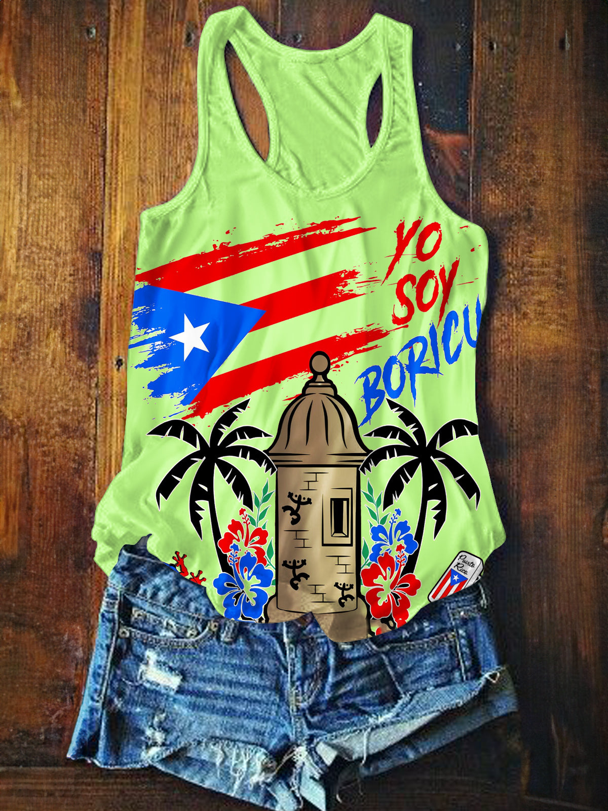 Yo Soy Boricua Printed Casual Tank Top