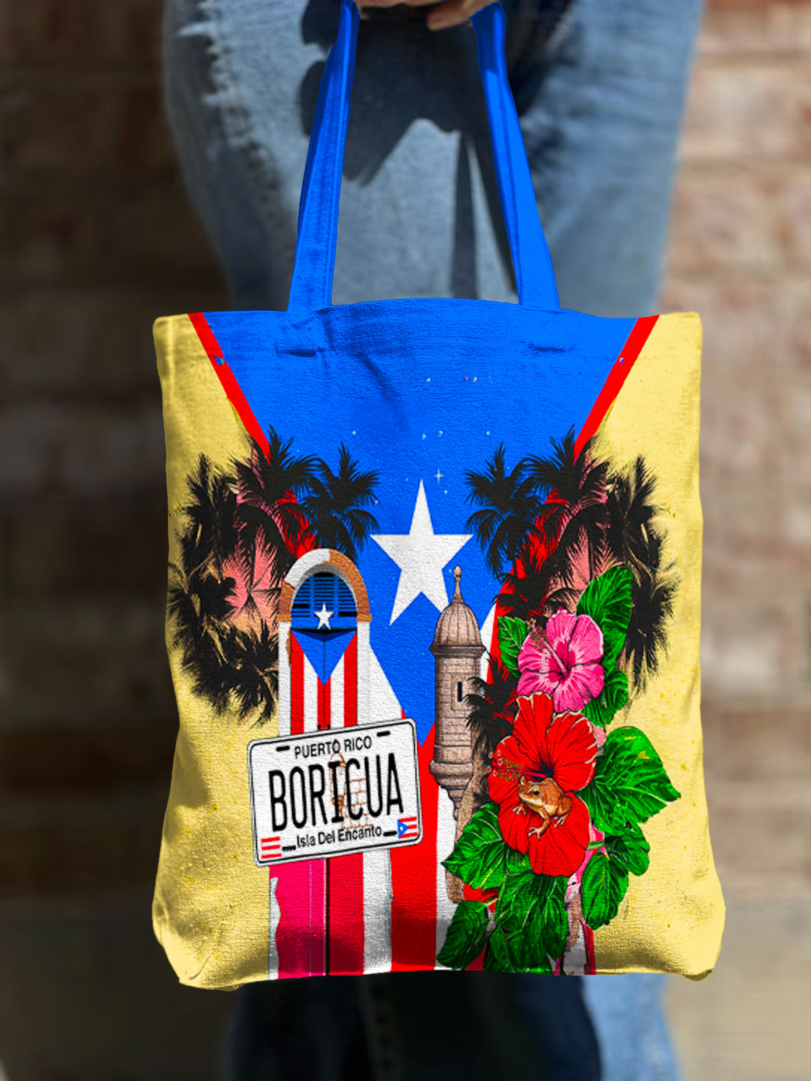 Puerto Rico Shoulder Zipper Canvas Bag（Best Seller）