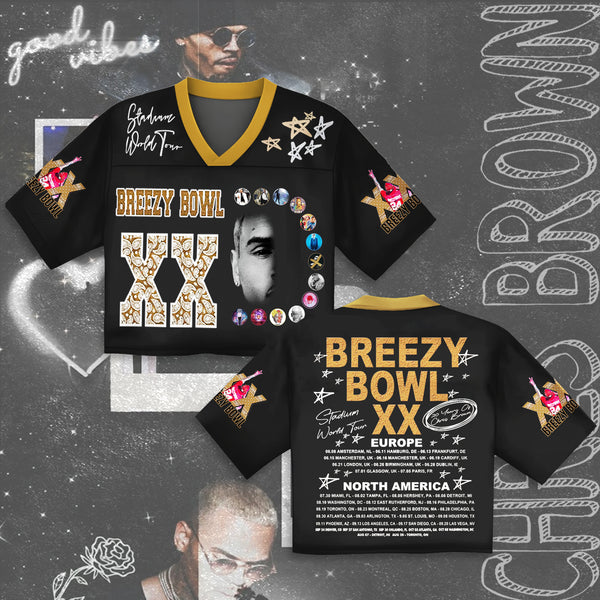 Chris Brown Breezy Bowl Crop Top Football Jersey