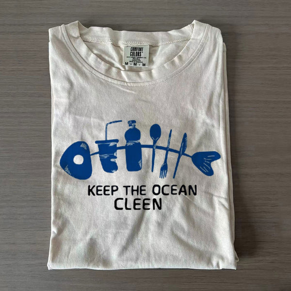 Keep The Ocean Clean Crew Neck T-shirts