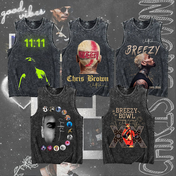 Chris Brown Concert Vintage Tank Top（Best Seller）