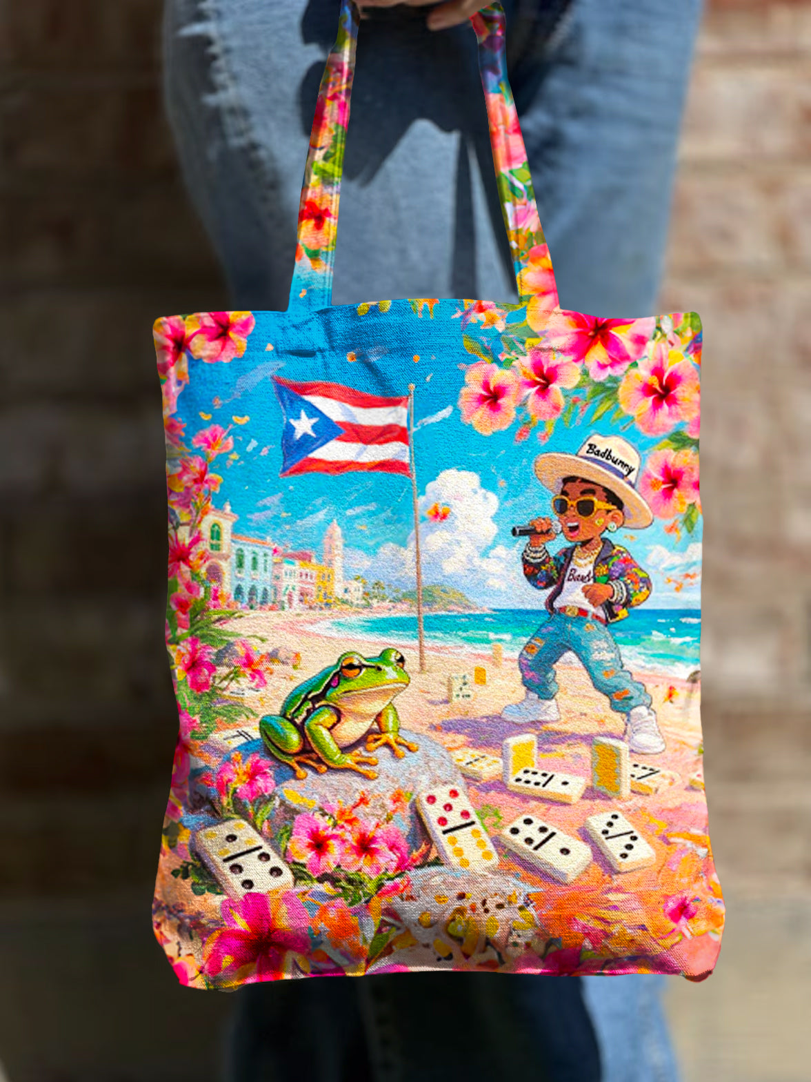Puerto Rico Shoulder Zipper Canvas Bag（Best Seller）