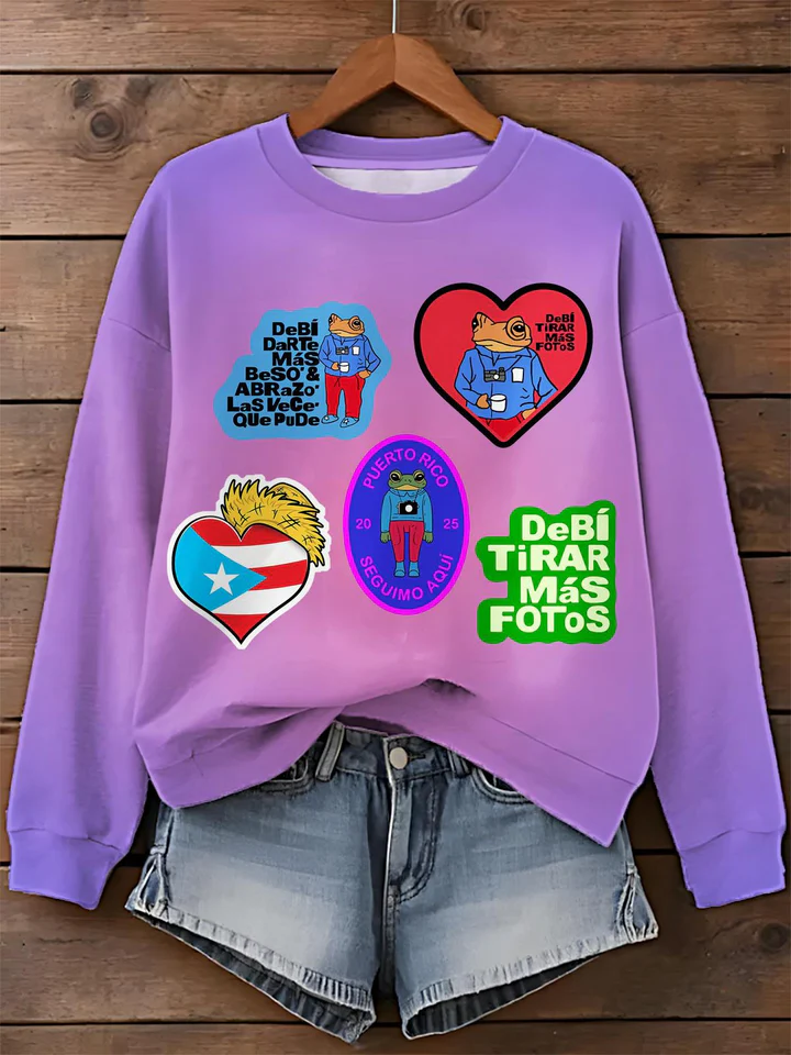 Camiseta casual de manga larga con estampado de Bad Bunny Dtmf Puerto Rico 