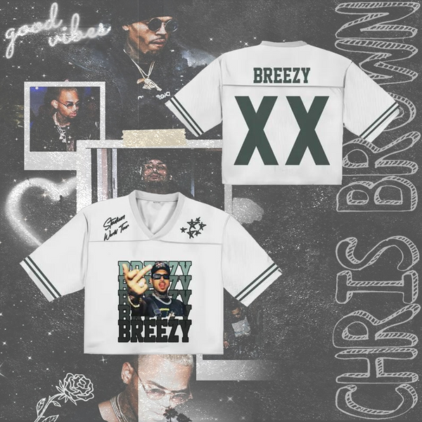 Chris Brown Breezy Bowl Crop Top Football Jersey