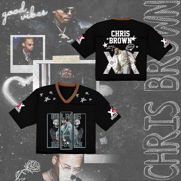 Chris Brown Breezy Bowl Crop Top Football Jersey