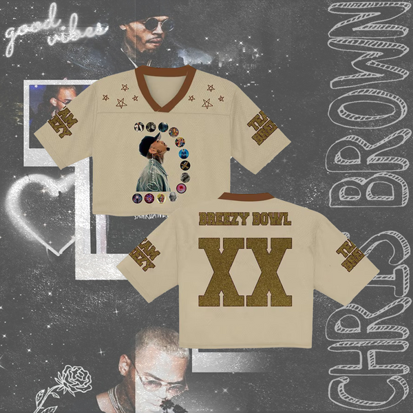 Chris Brown Breezy Bowl Crop Top Football Jersey