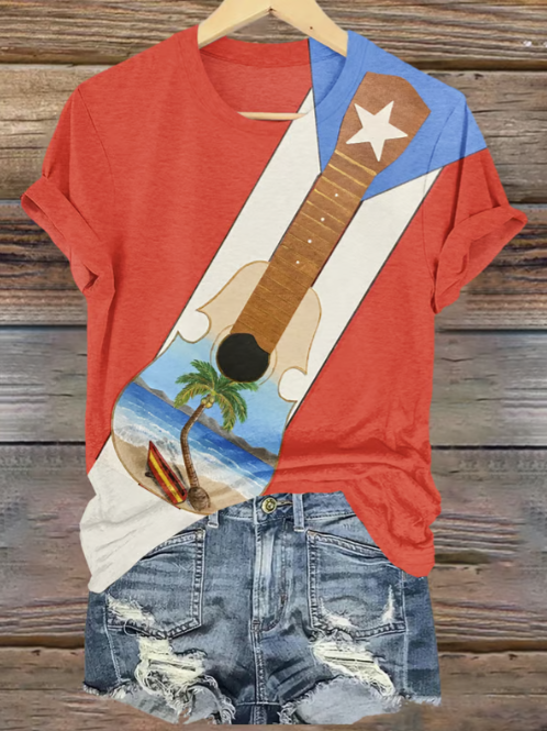 BadBunny Puerto Rico Crew Neck T-shirt