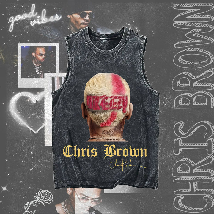 Chris Brown Concert Vintage Tank Top（Best Seller）