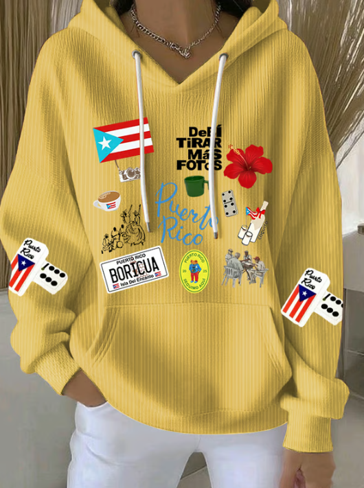Women's Puerto Rico Print Casual Sweatshirt