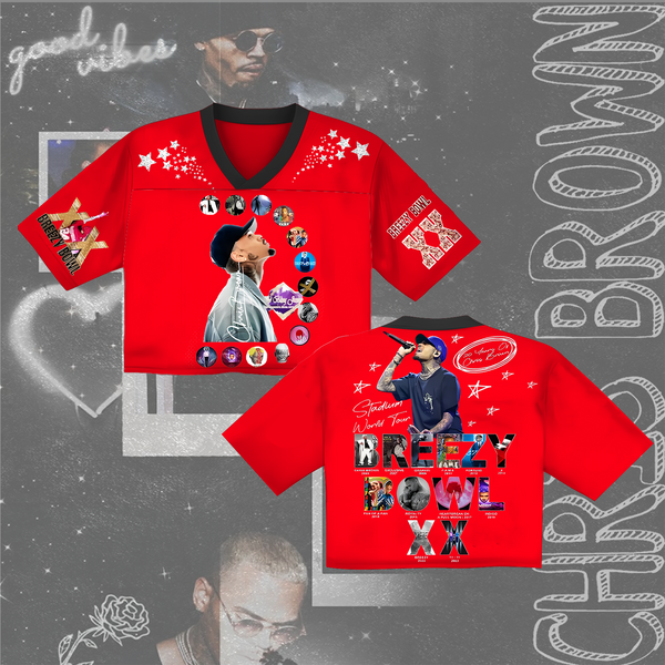 Chris Brown Breezy Bowl Crop Top Football Jersey