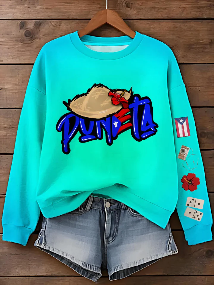 Camiseta casual de manga larga con estampado de Bad Bunny Dtmf Puerto Rico 