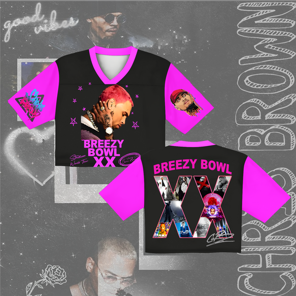 Chris Brown Breezy Bowl Crop Top Football Jersey
