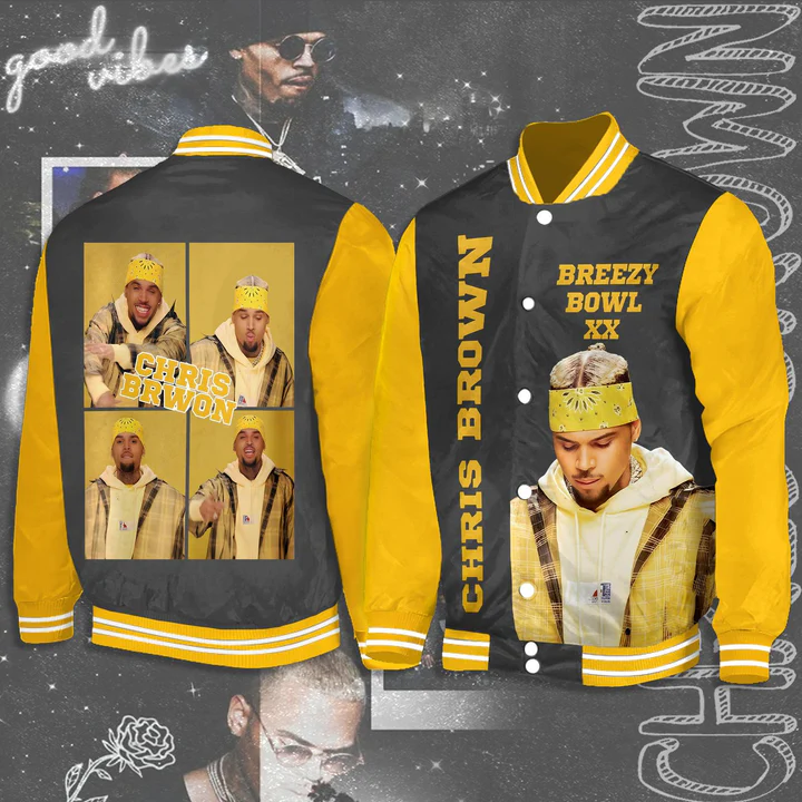 Chris Brown Breezy Bowl XX Tour Shoulder Baseball Jersey（Best Seller）