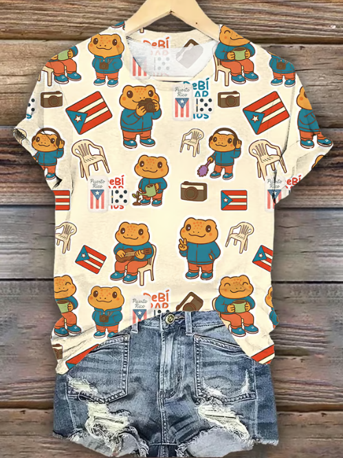 BadBunny Puerto Rico Crew Neck T-shirt