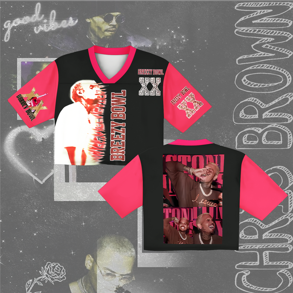 Chris Brown Breezy Bowl Crop Top Football Jersey