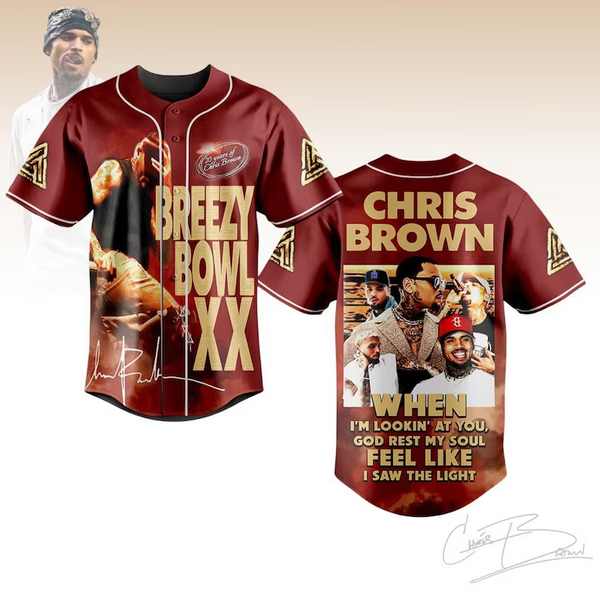 Chris Brown Breezy Bowl XX Tour Baseball Jersey