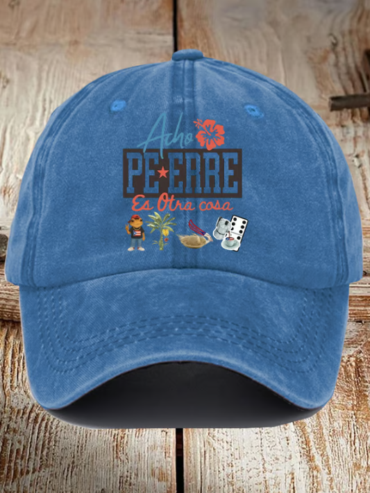 Retro Puerto Rico Print Baseball Cap