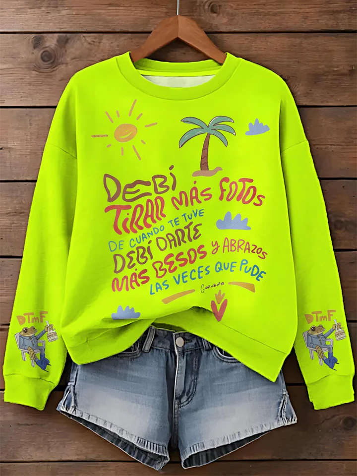 Camiseta casual de manga larga con estampado de Bad Bunny Dtmf Puerto Rico 