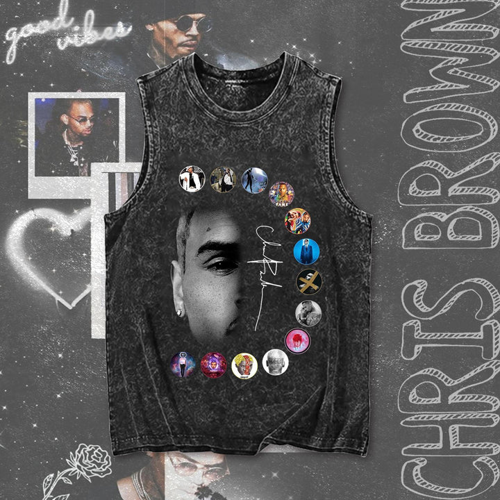 Chris Brown Concert Vintage Tank Top（Best Seller）