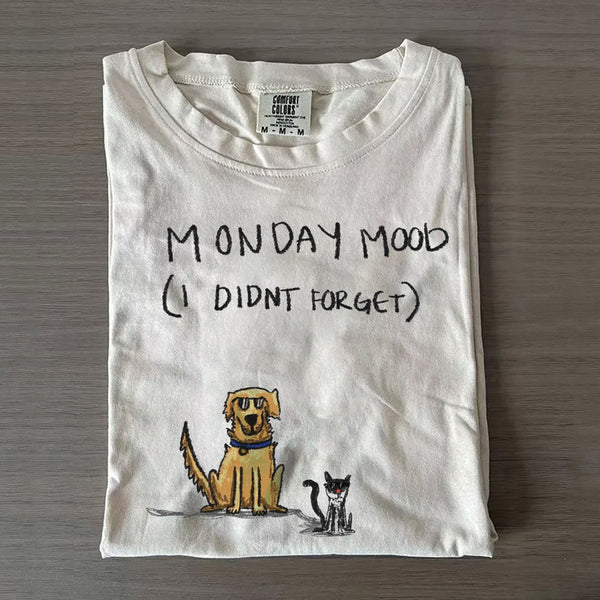 Monday Mood Art Print Casaul T-shirt