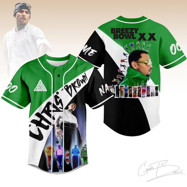 Chris Brown Breezy Bowl XX Tour Baseball Jersey