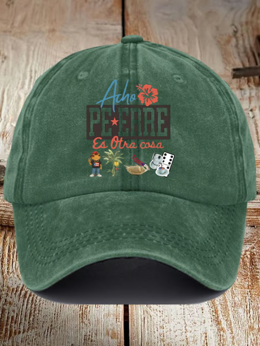 Retro Puerto Rico Print Baseball Cap