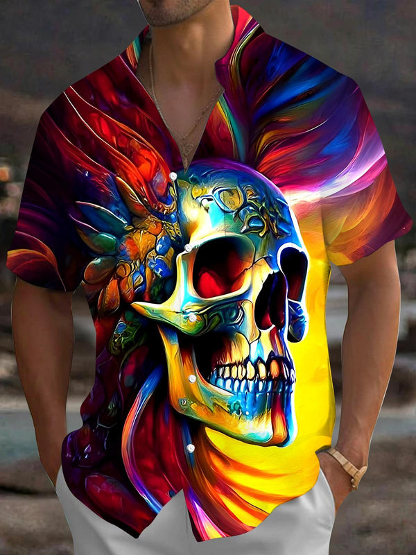 Dark Skull Men's Pocket Short Sleeve Shirts