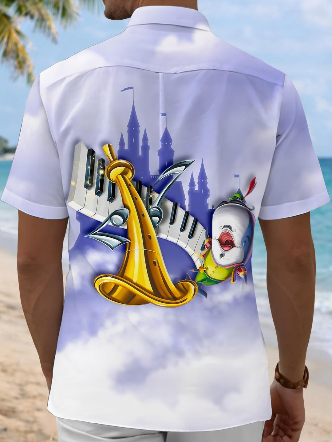 Musical Instrument Art Print Men's Pocket Short Sleeve Shirts