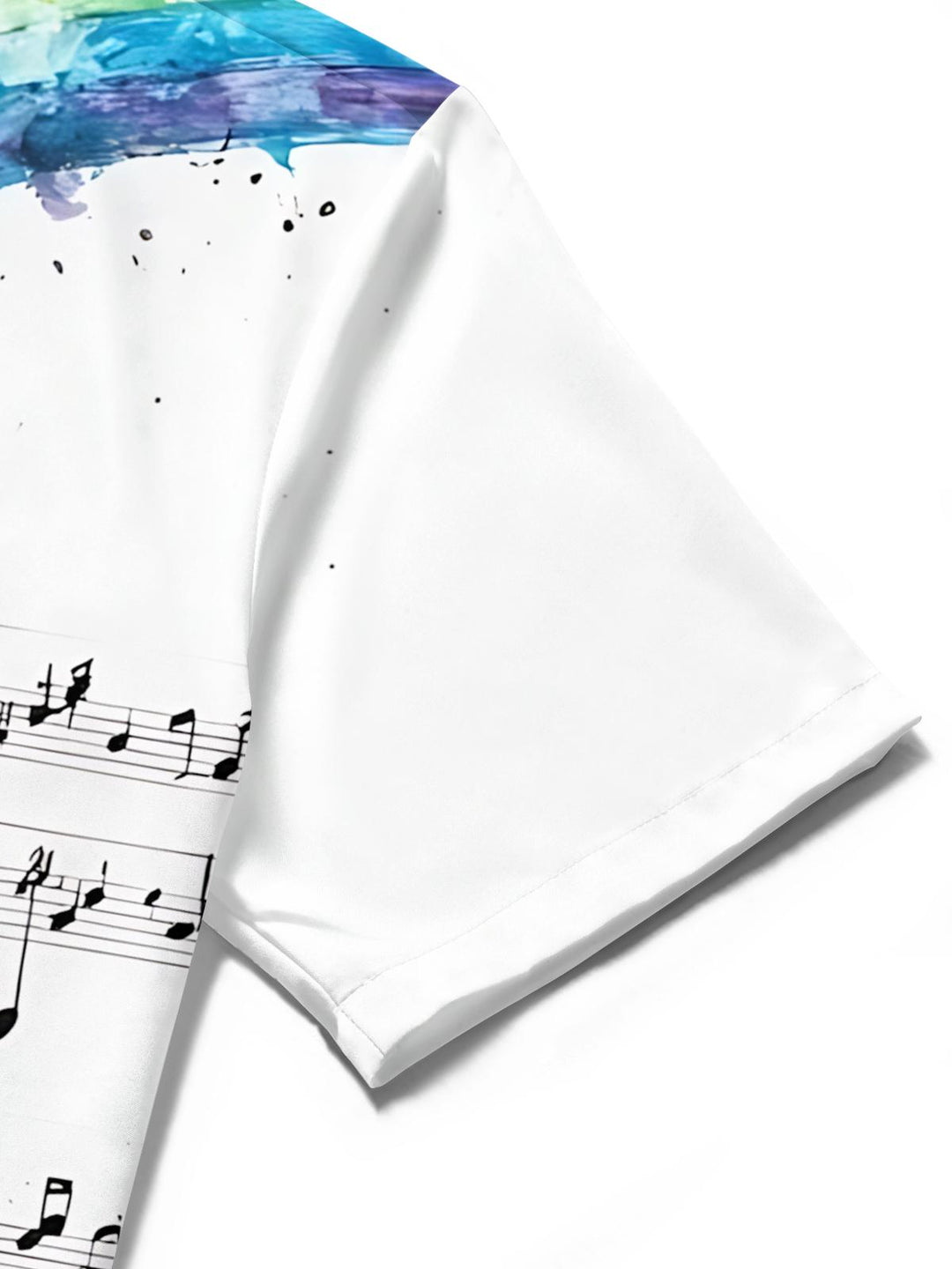 Violin Rainbow Note Print Men's Pocket Short Sleeve Shirts