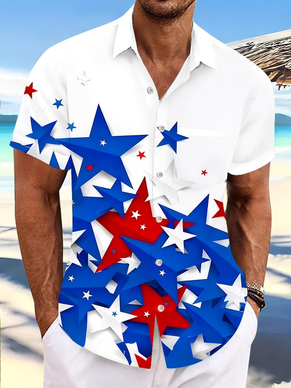 Star Men's Pocket Short Sleeve Shirts