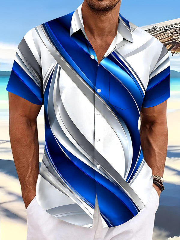 Abstract Men's Pocket Short Sleeve Shirts