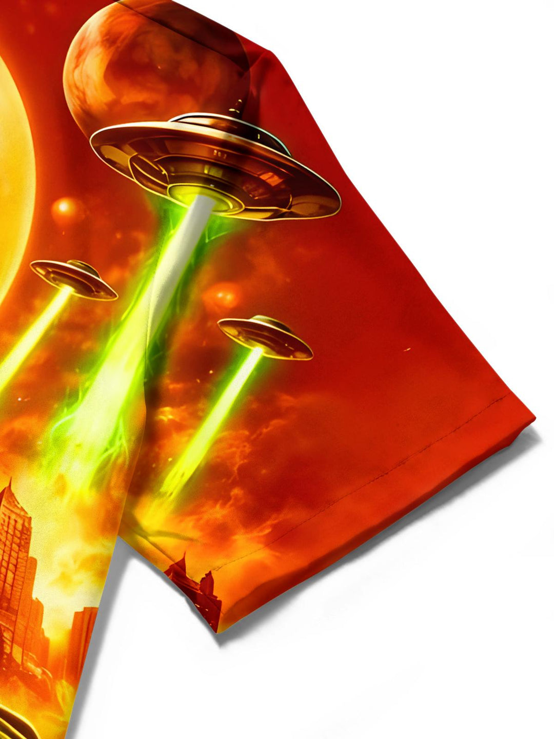 Fun Alien Skeleton Invasion Men's Pocket Short Sleeve Shirts