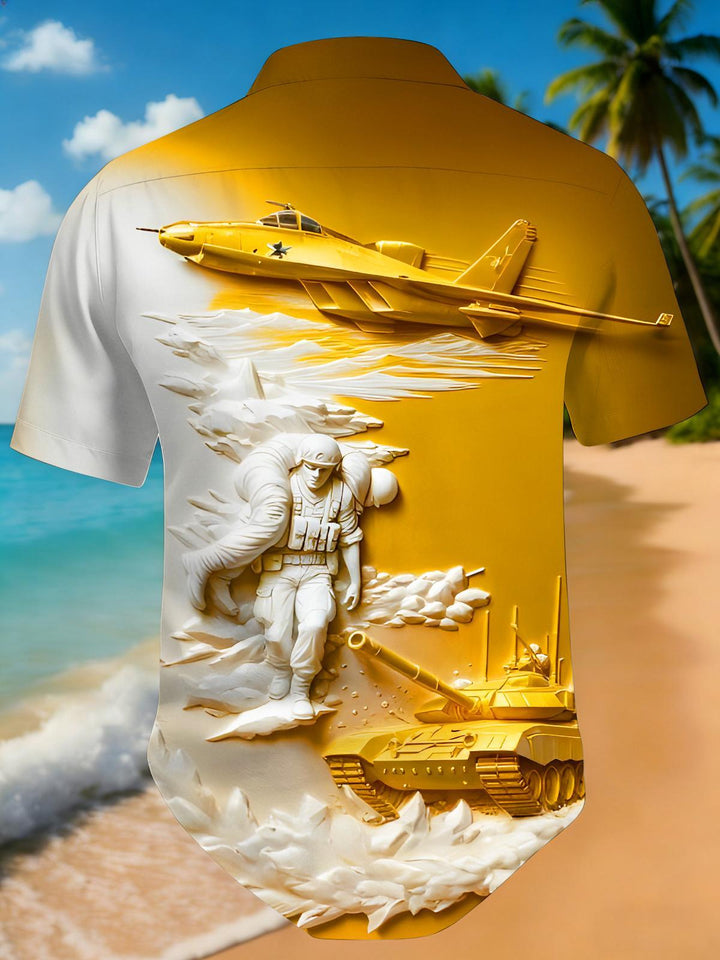 Military Glory Relief Independence Day Men's Pocket Short Sleeve Shirts