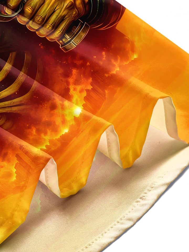 Fun Alien Skeleton Invasion Men's Pocket Short Sleeve Shirts