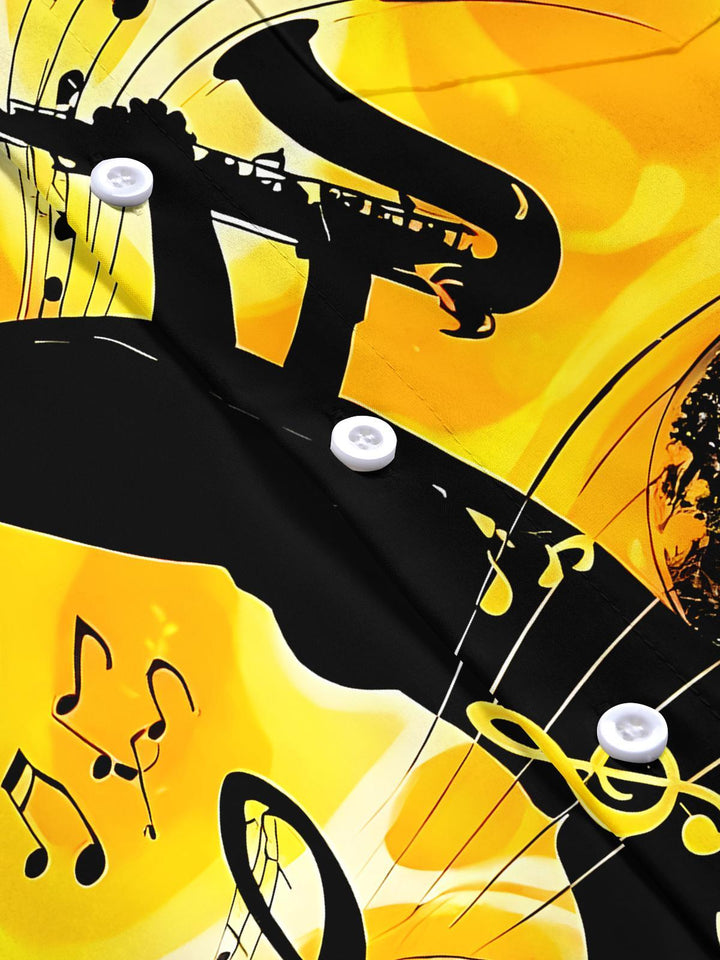 Saxophone Concert Men's Pocket Short Sleeve Shirts