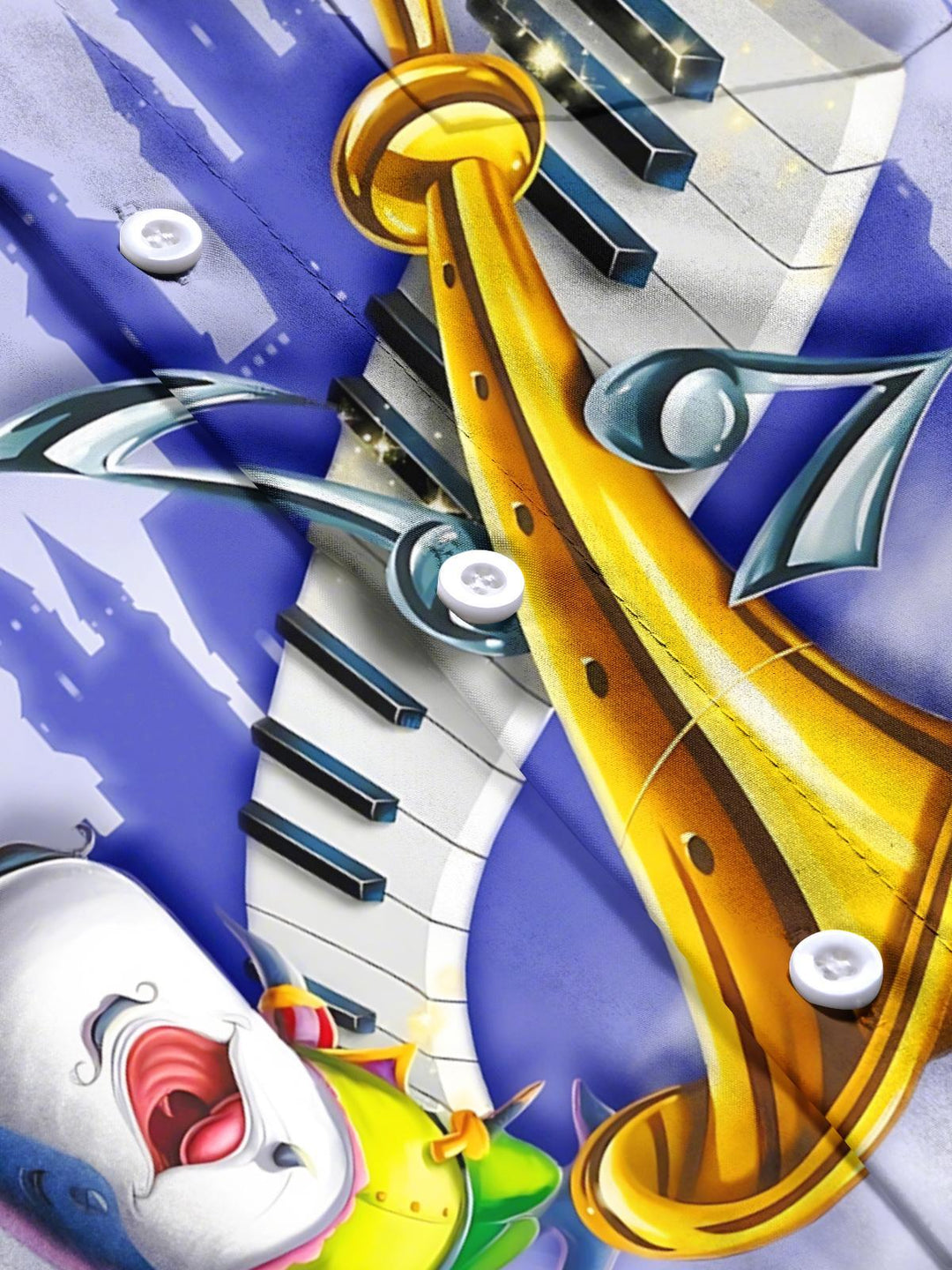 Musical Instrument Art Print Men's Pocket Short Sleeve Shirts