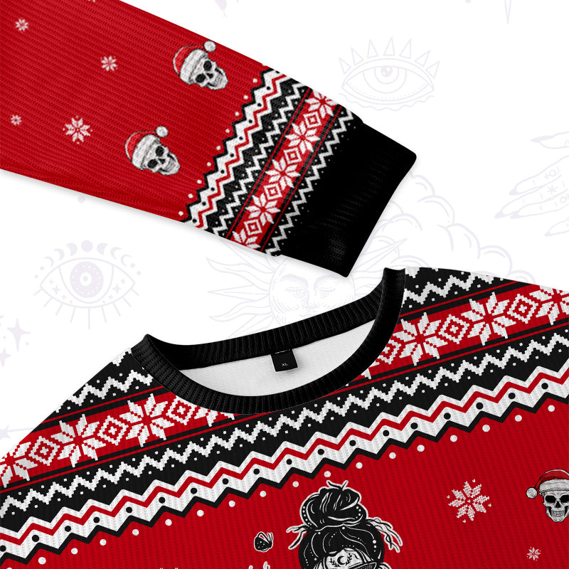 Purplehecate Everything Is Fine Ugly Christmas Sweatshirts