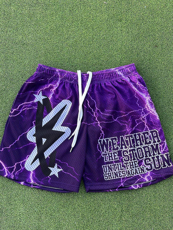Lightning Print Personalized Casual Men's Shorts