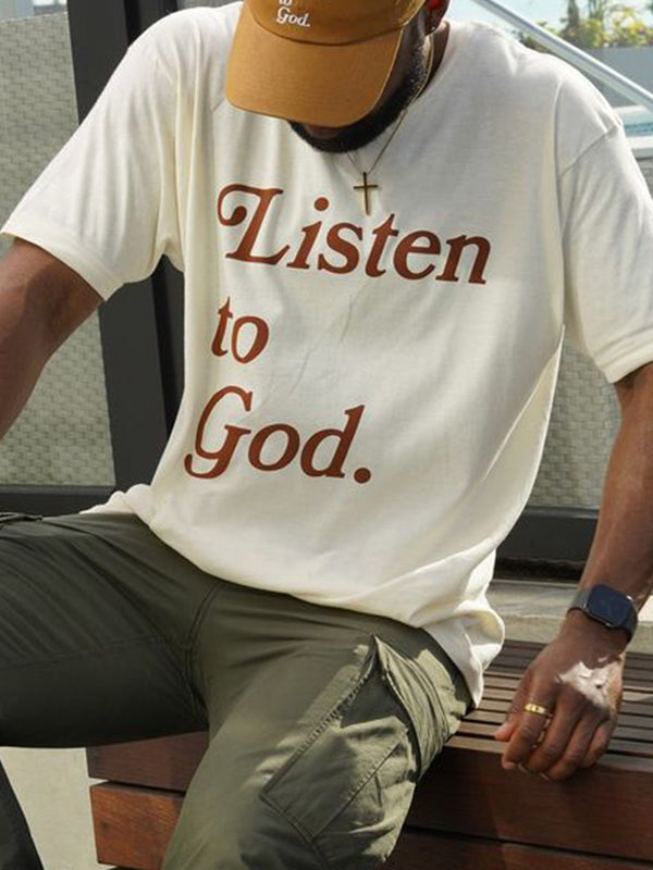 Listen to God Men's Short Sleeve Round Neck T-Shirt