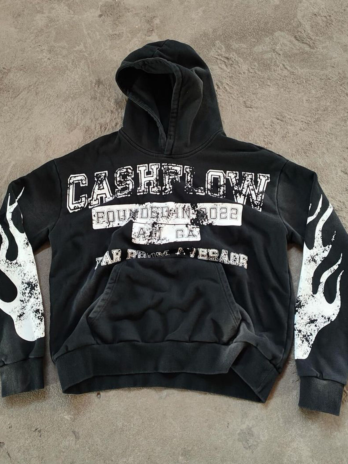 Men's Personalized Hoodie With Dark Lettering Print On Front And Back 