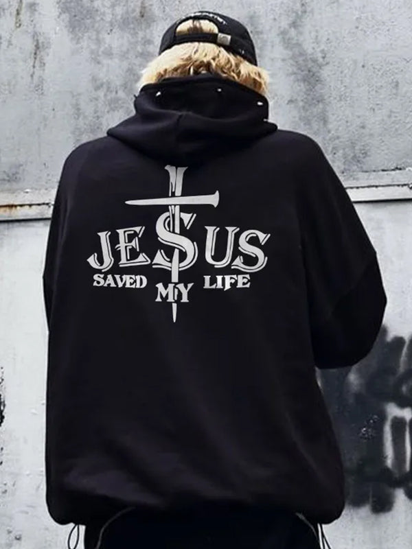 Jesus Saved My Life Print Hoodie
