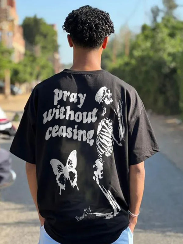 Pray Without Ceasing Print T-shirt